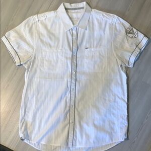 Guess White Casual Button Down Shirt Short Sleeves